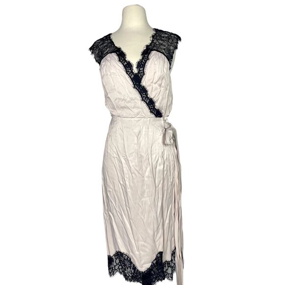 NEW Anthropologie Sleeveless V-Neck Lace Wrap Midi Dress XS - Picture 3 of 9